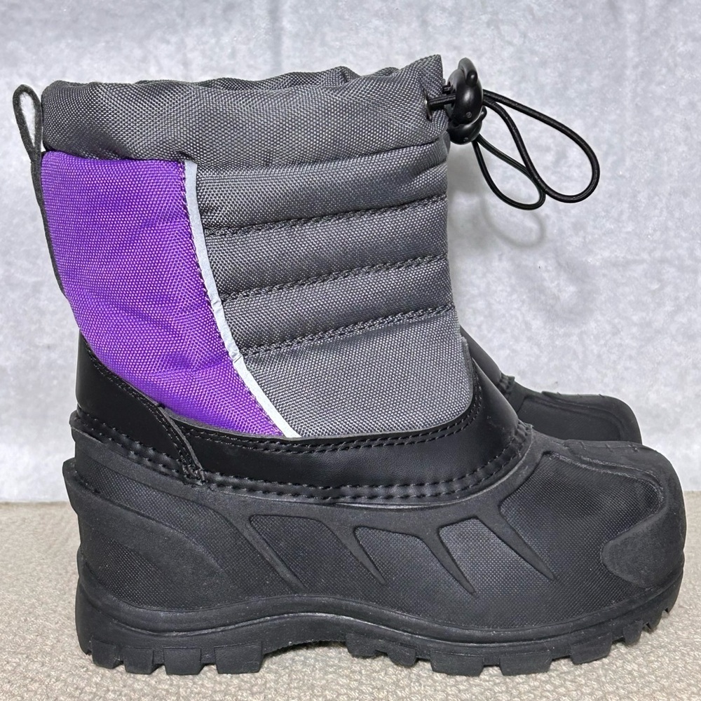 Itasca Cerebus Toddlers/Kids Grey/Purple Insulated Waterproof Winter Boots SZ 12